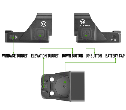 ZULISY Z1-R 4 MOA Micro Red Dot Sight, for RMS RMSc 407K Footprint Compact Pistol Mount, Shake Awake 1x22mm Mini Open Reflex Sight, 1 cliek 1 MOA