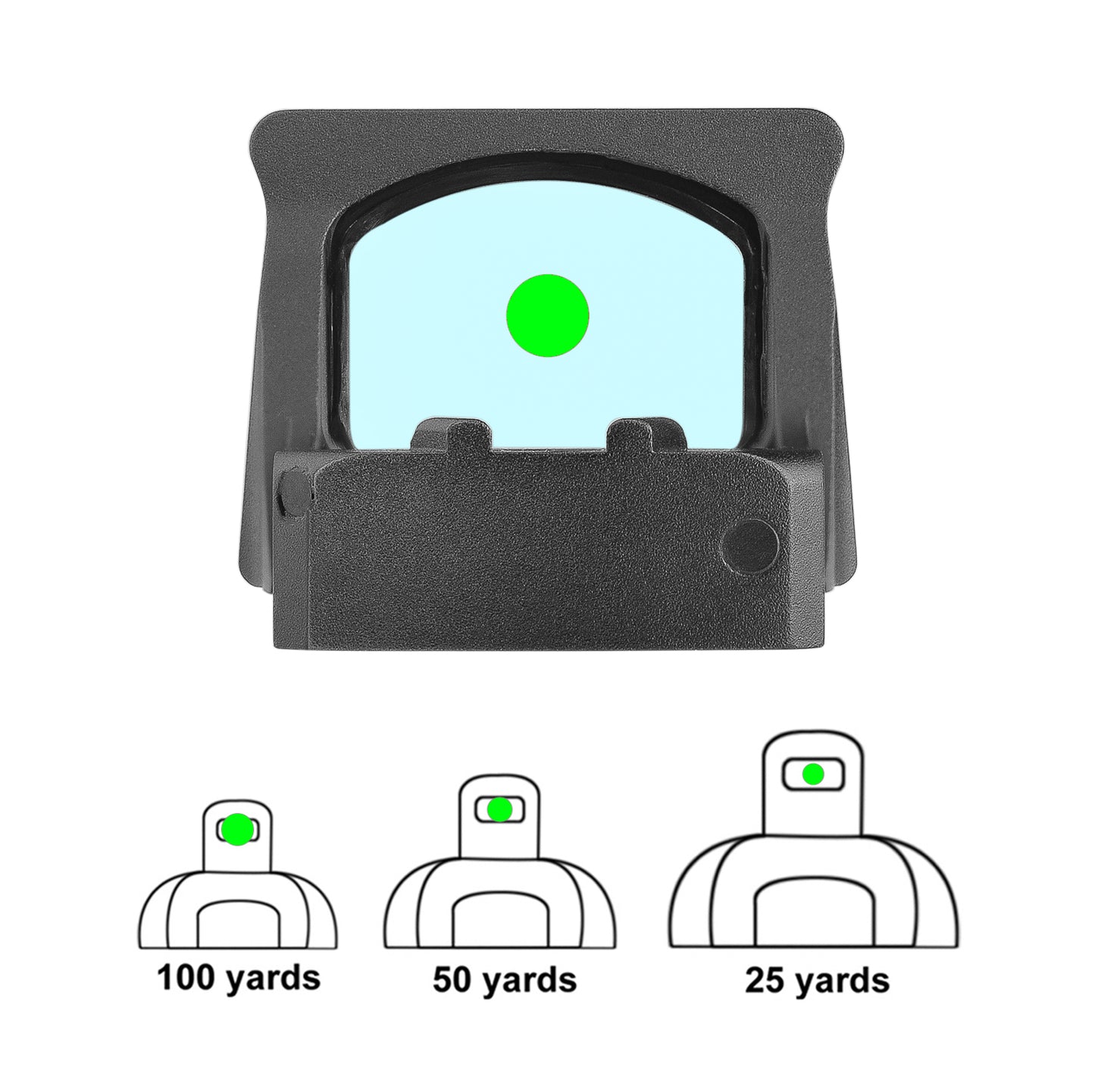 ZULISY Z1-G 4 MOA Micro Green Dot Sight, for RMS RMSc 407K Footprint Compact Pistol Mount, Shake Awake 1x22mm Mini Open Reflex Sight, 1 cliek 1 MOA