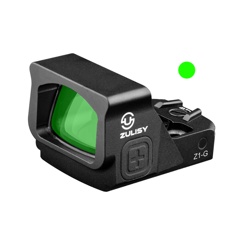 ZULISY Z1-G 4 MOA Micro Green Dot Sight, for RMS RMSc 407K Footprint Compact Pistol Mount, Shake Awake 1x22mm Mini Open Reflex Sight, 1 cliek 1 MOA