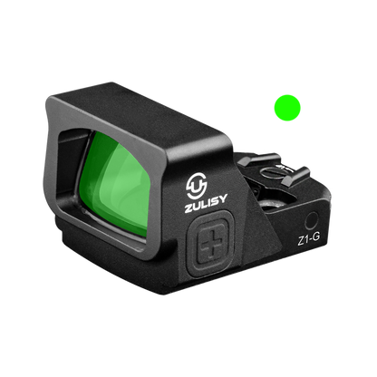 ZULISY Z1-G 4 MOA Micro Green Dot Sight, for RMS RMSc 407K Footprint Compact Pistol Mount, Shake Awake 1x22mm Mini Open Reflex Sight, 1 cliek 1 MOA