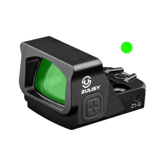 ZULISY Z1-G 4 MOA Micro Green Dot Sight, for RMS RMSc 407K Footprint Compact Pistol Mount, Shake Awake 1x22mm Mini Open Reflex Sight, 1 cliek 1 MOA