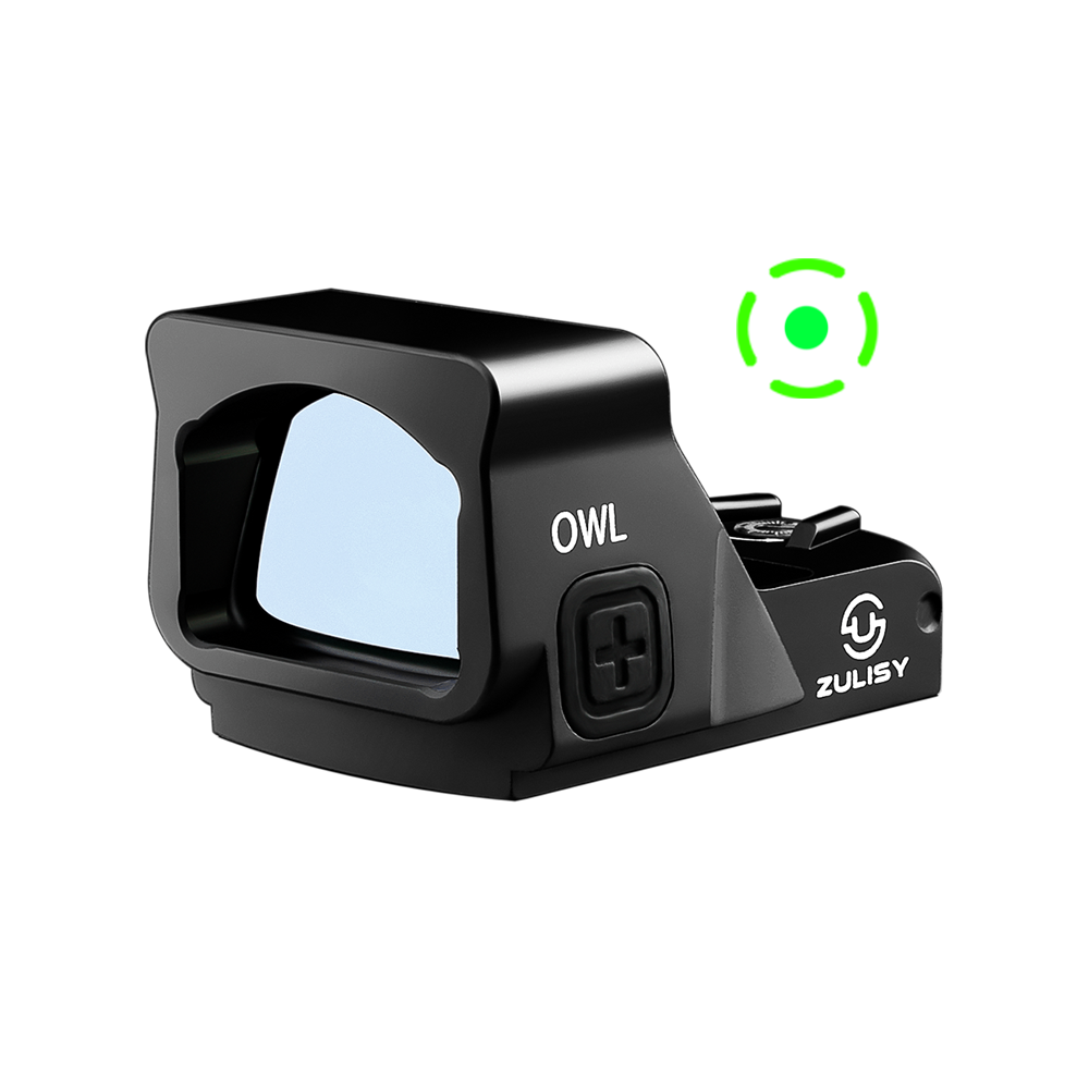 Zulisy OWLc Green Dot Sight 3 MOA Dot & 56 MOA Circle Ring 1x24mm for Viper/Docter/Venom Footprint and Picatinny mount