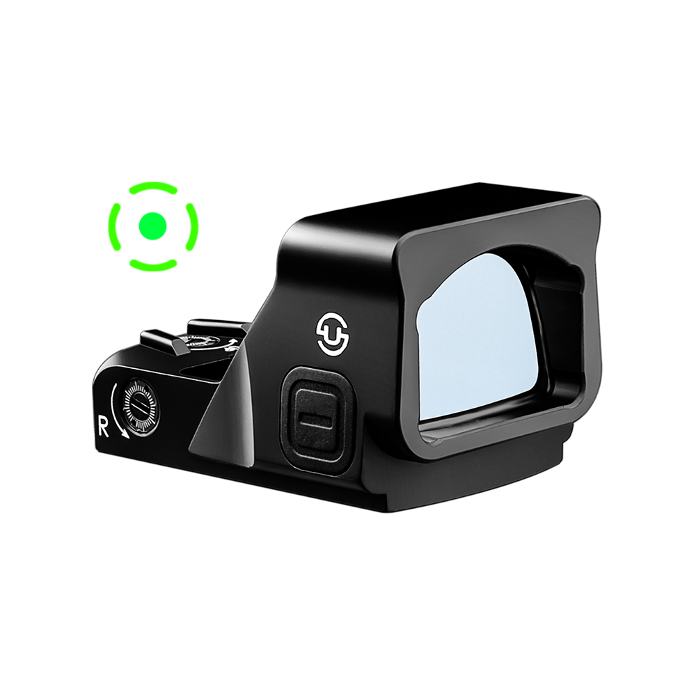 Zulisy OWLc Green Dot Sight 3 MOA Dot & 56 MOA Circle Ring 1x24mm for Viper/Docter/Venom Footprint and Picatinny mount